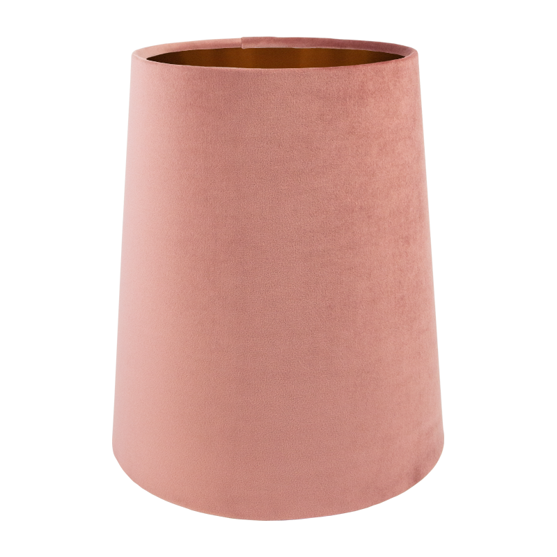 Blush Pink Velvet Tall French Drum Lampshade