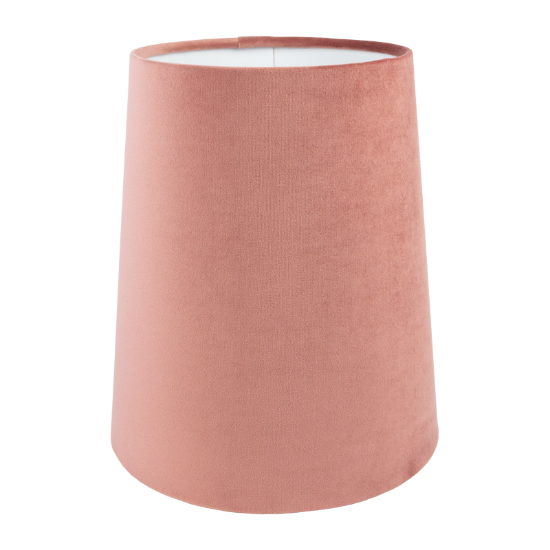 Blush Pink Velvet Tall French Drum Lampshade