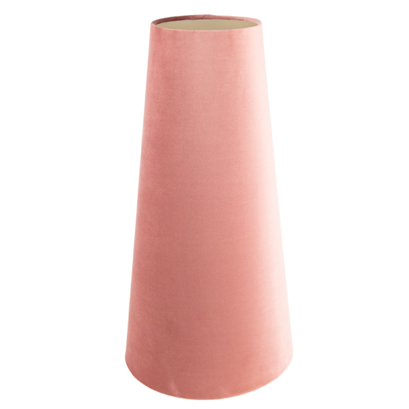 Blush Pink Velvet Tall Tapered Lampshade