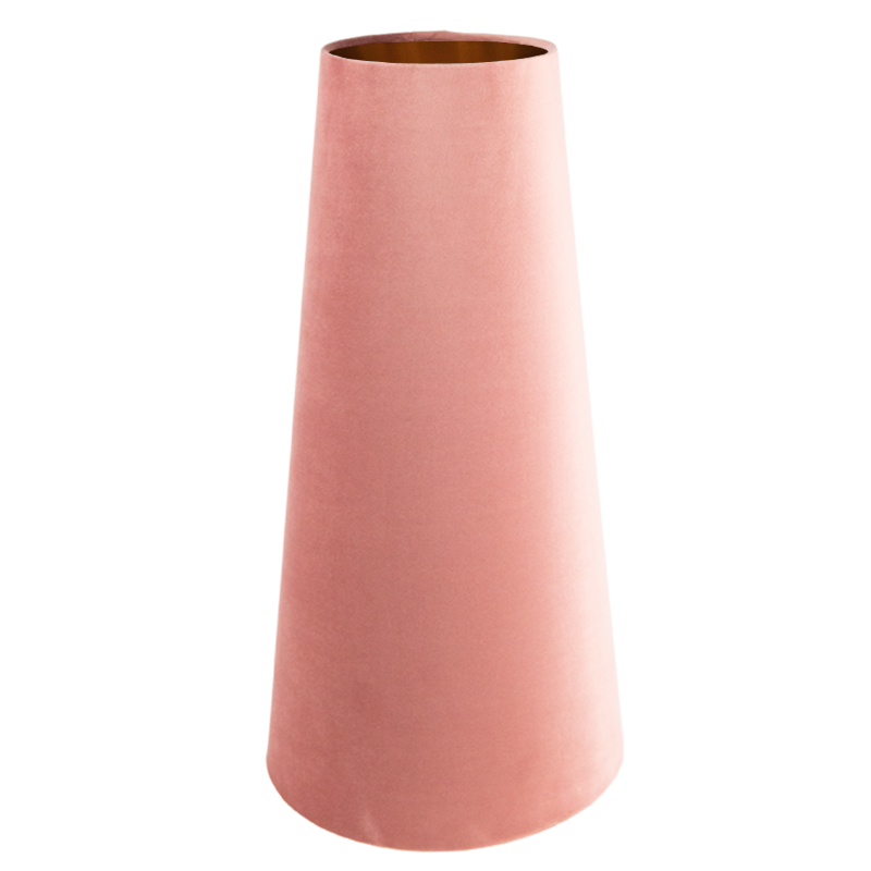Blush Pink Velvet Tall Tapered Lampshade