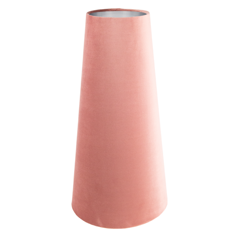 Blush Pink Velvet Tall Tapered Lampshade