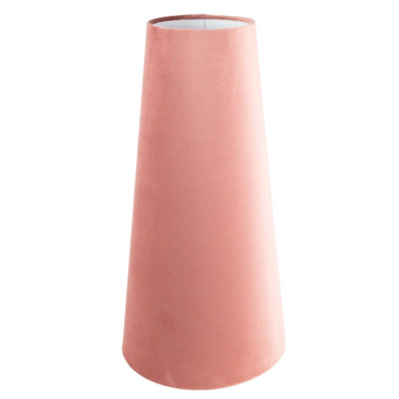 Blush Pink Velvet Tall Tapered Lampshade
