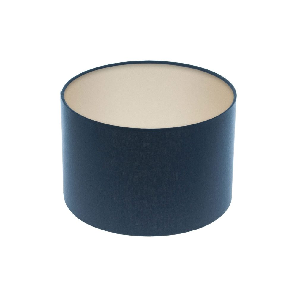 Bright Navy Blue Drum Lampshade Champagne Inner
