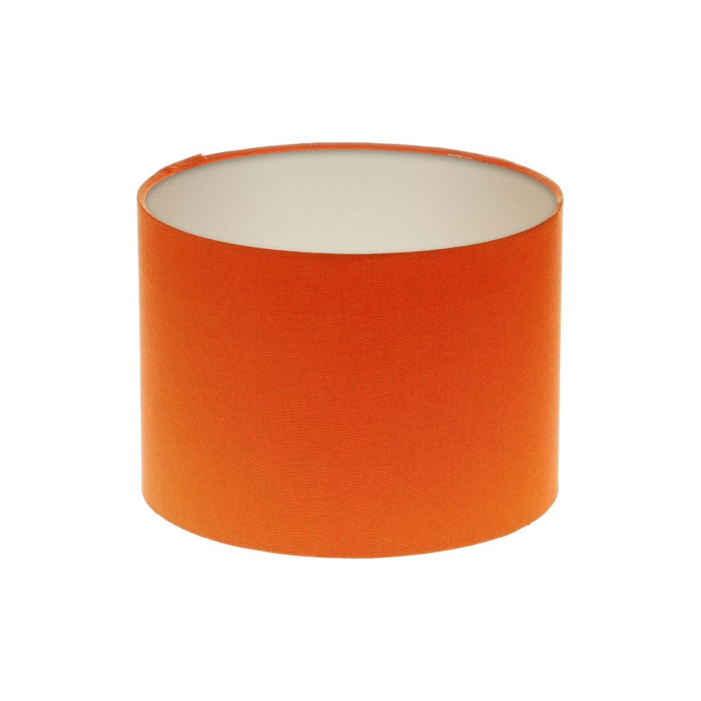 Bright Orange Drum Lampshade Champagne Inner