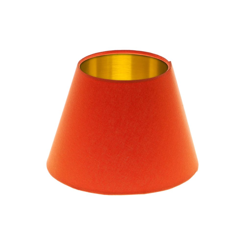 Bright Orange Empire Lampshade Brushed Gold Inner