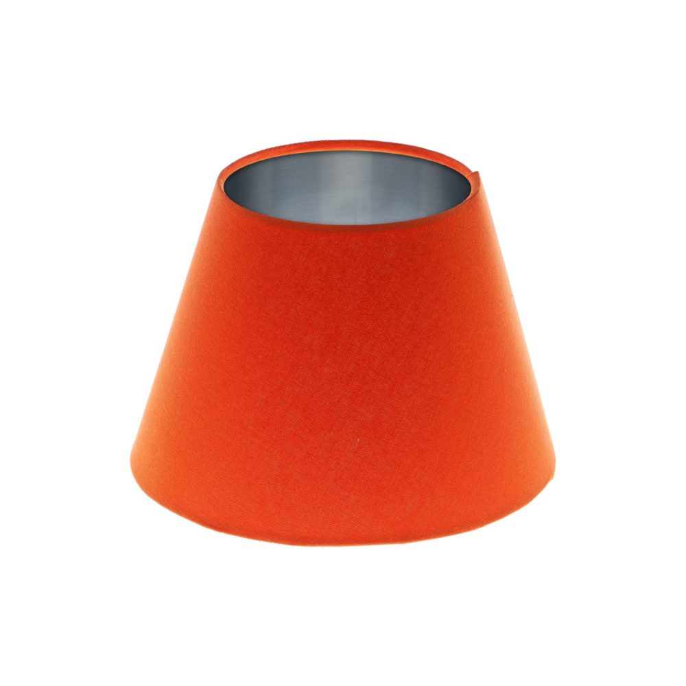 Bright Orange Empire Lampshade Brushed Silver Inner