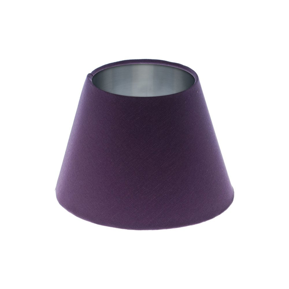 Bright Purple Empire Lampshade Brushed Silver Inner