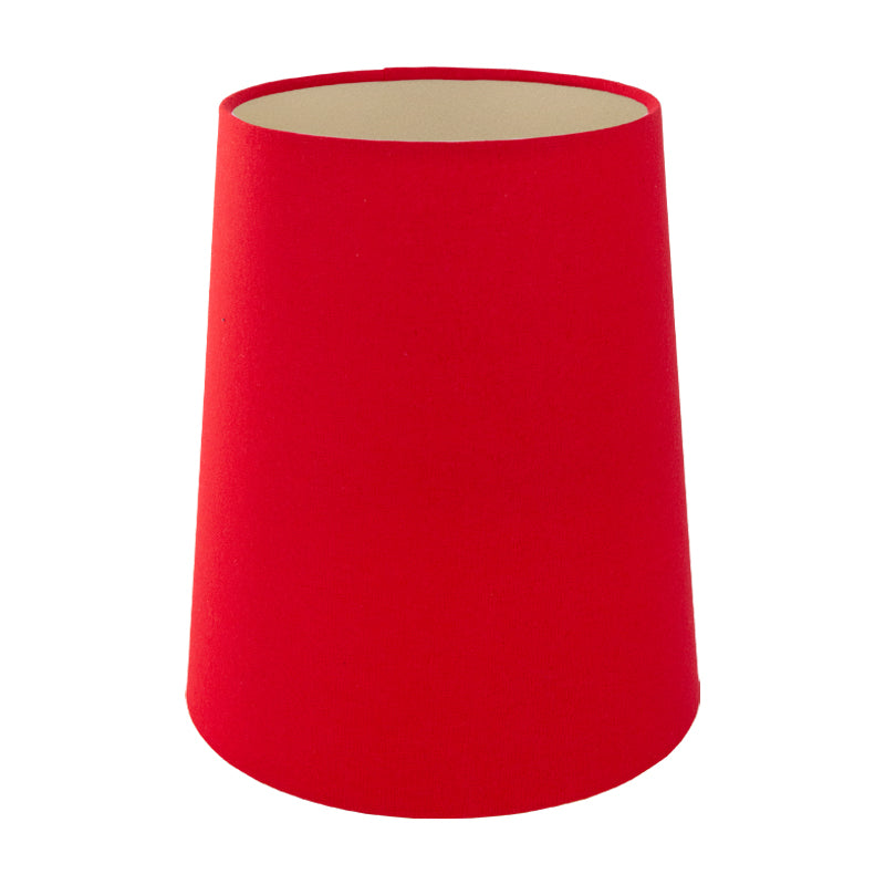 Bright Red Cotton Tall French Drum Lampshade
