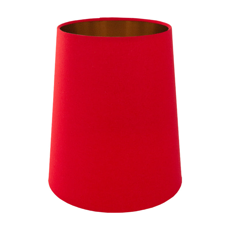 Bright Red Cotton Tall French Drum Lampshade