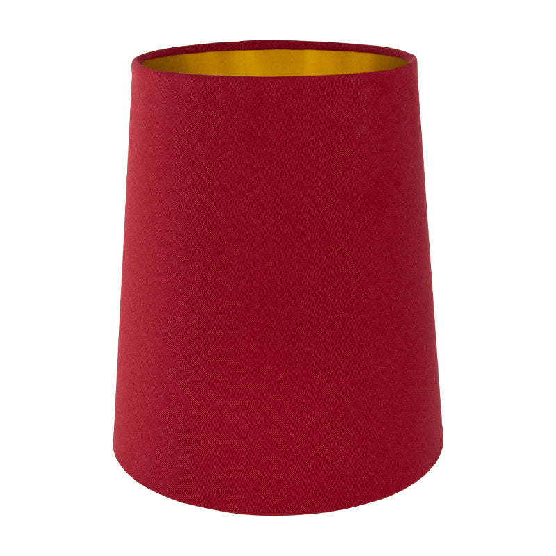 Bright Red Cotton Tall French Drum Lampshade