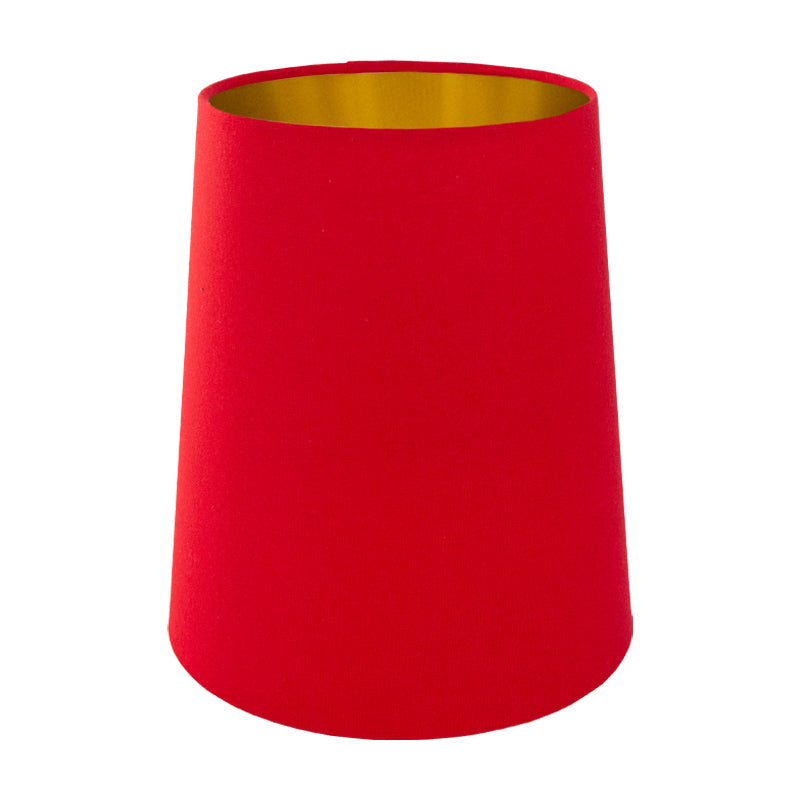 Bright Red Cotton Tall French Drum Lampshade