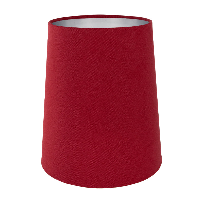 Bright Red Cotton Tall French Drum Lampshade