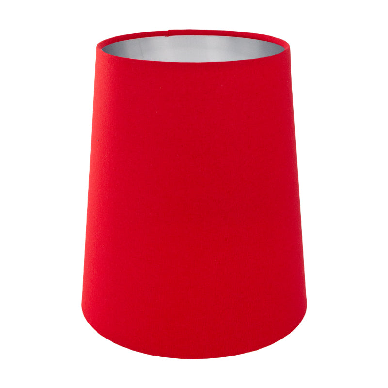 Bright Red Cotton Tall French Drum Lampshade