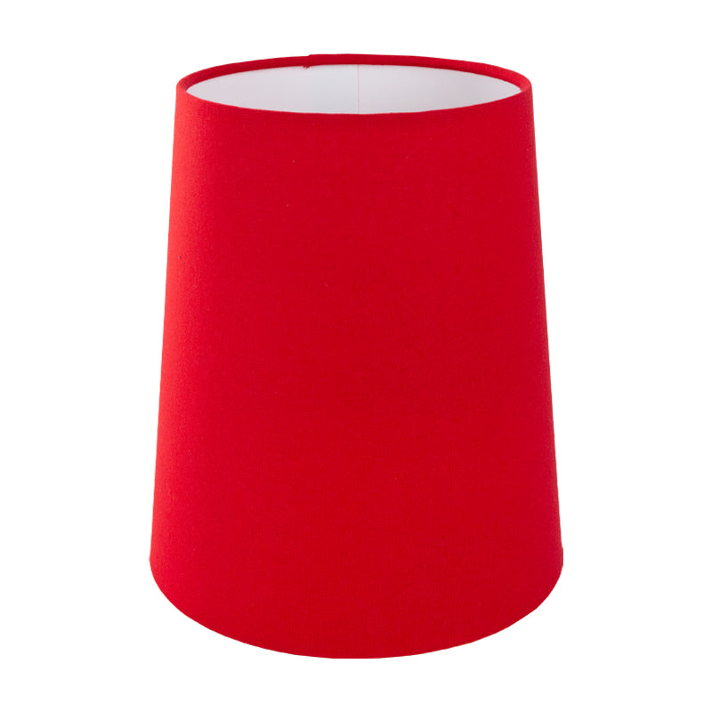 Bright Red Cotton Tall French Drum Lampshade