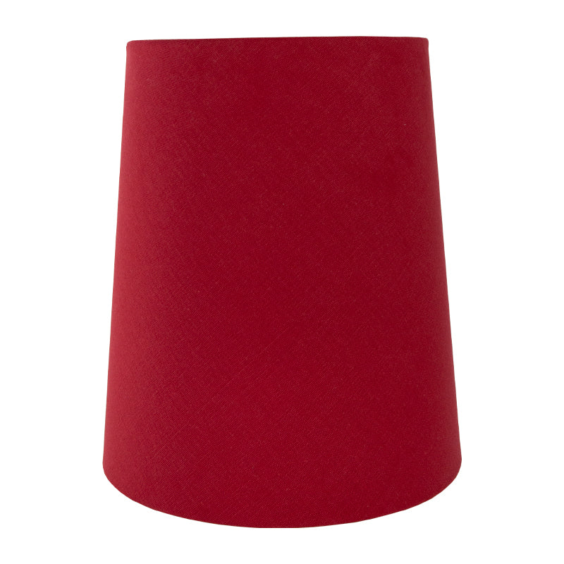 Bright Red Cotton Tall French Drum Lampshade