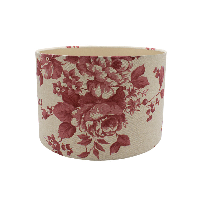 Bright Red Rose Floral Drum Lampshade
