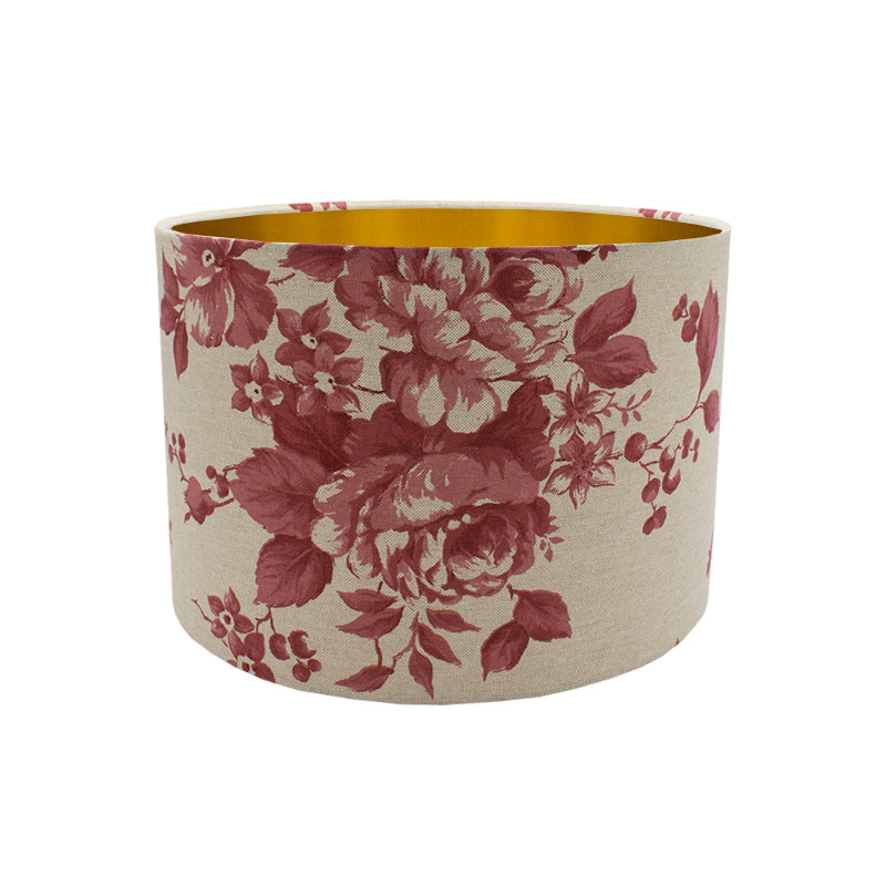Bright Red Rose Floral Drum Lampshade