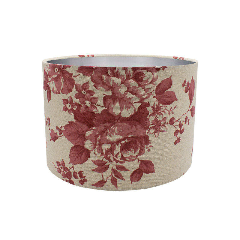 Bright Red Rose Floral Drum Lampshade