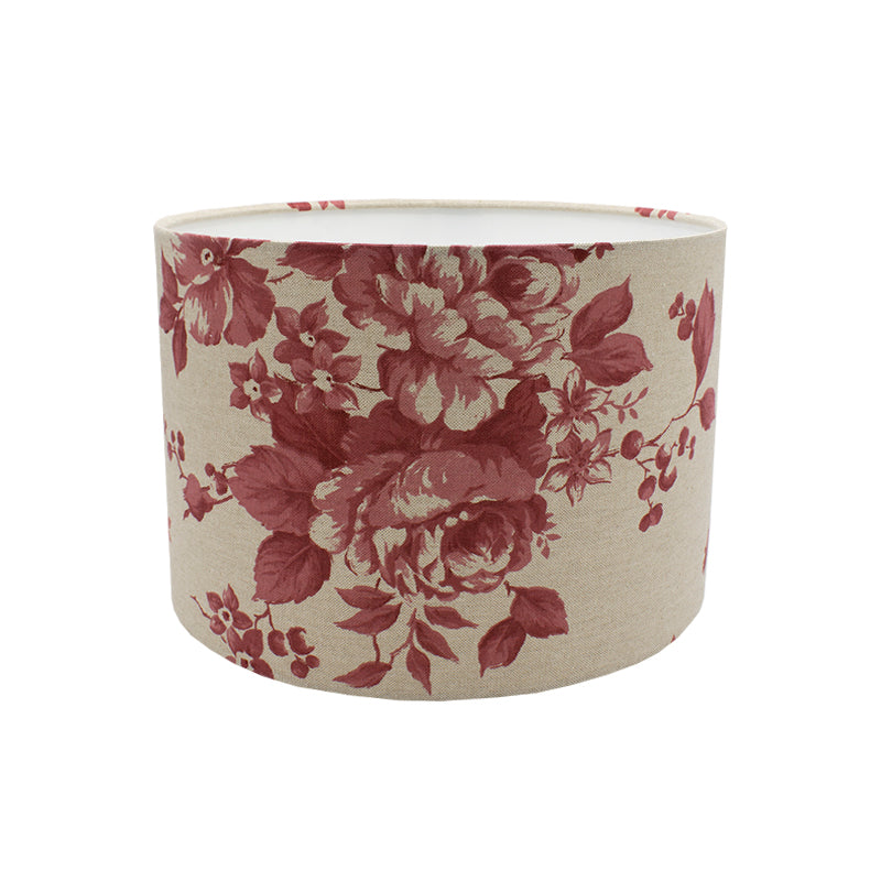 Bright Red Rose Floral Drum Lampshade