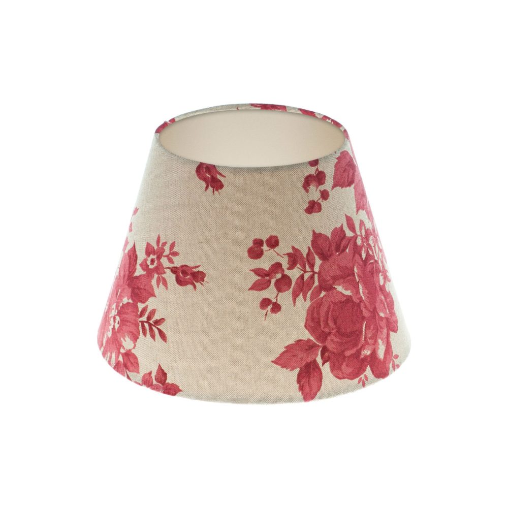 Bright Red Rose Floral Empire Lampshade Champagne Inner