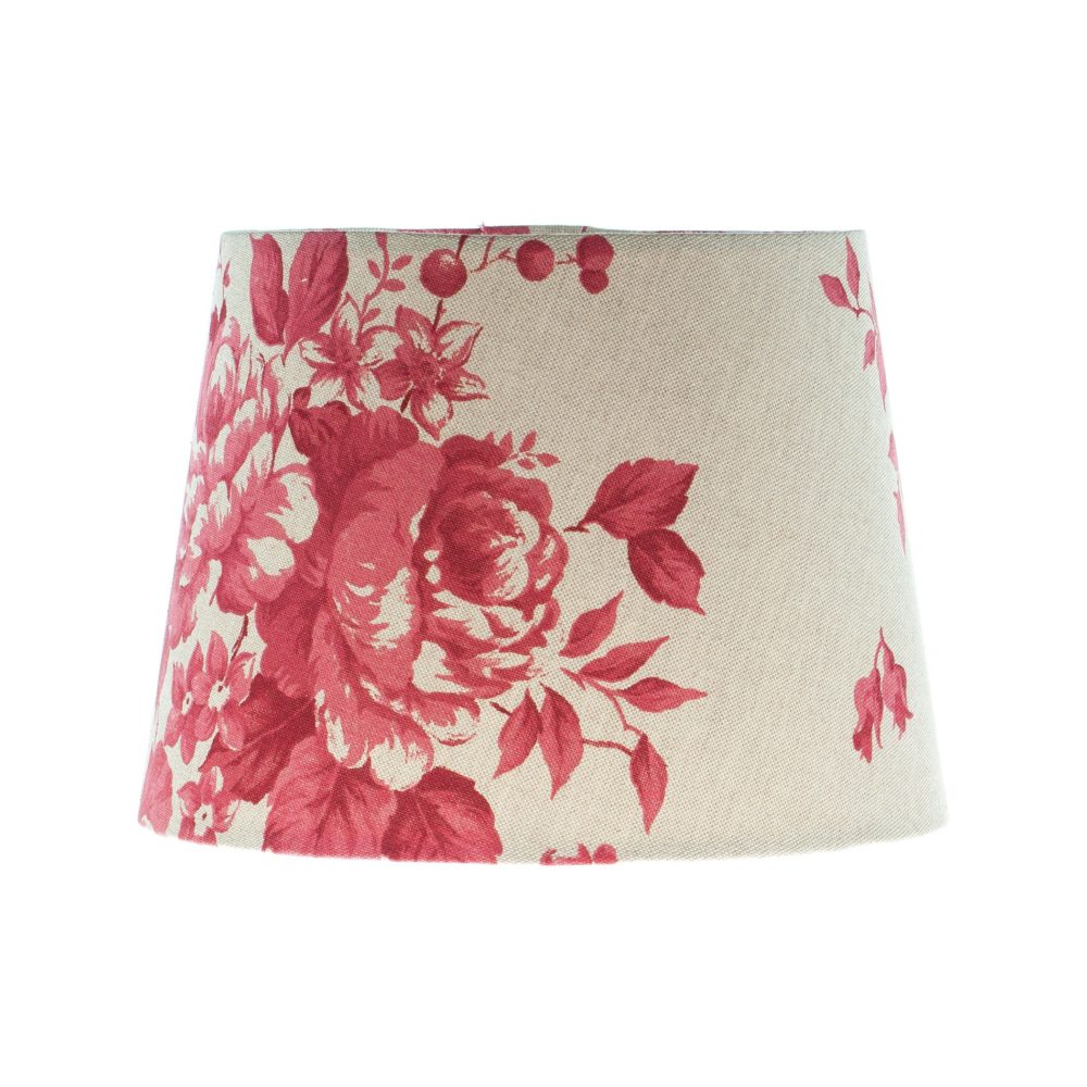 Bright Red Rose Floral French Drum Lampshade