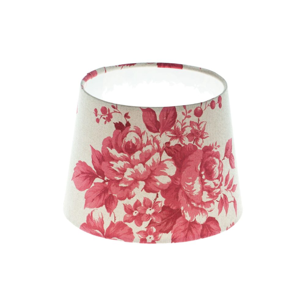 Bright Red Rose Floral French Drum Lampshade