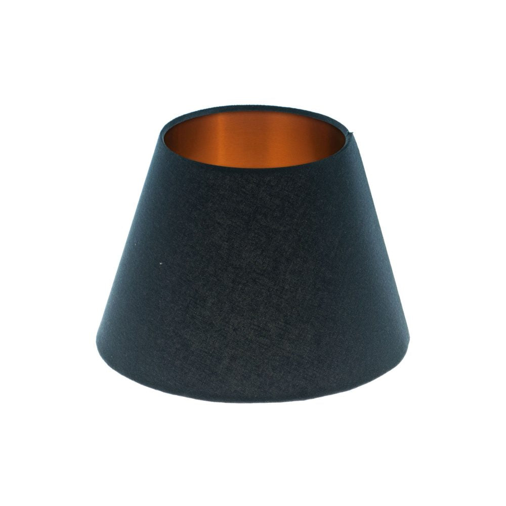 Dark Navy Blue Empire Lampshade Brushed Copper Inner