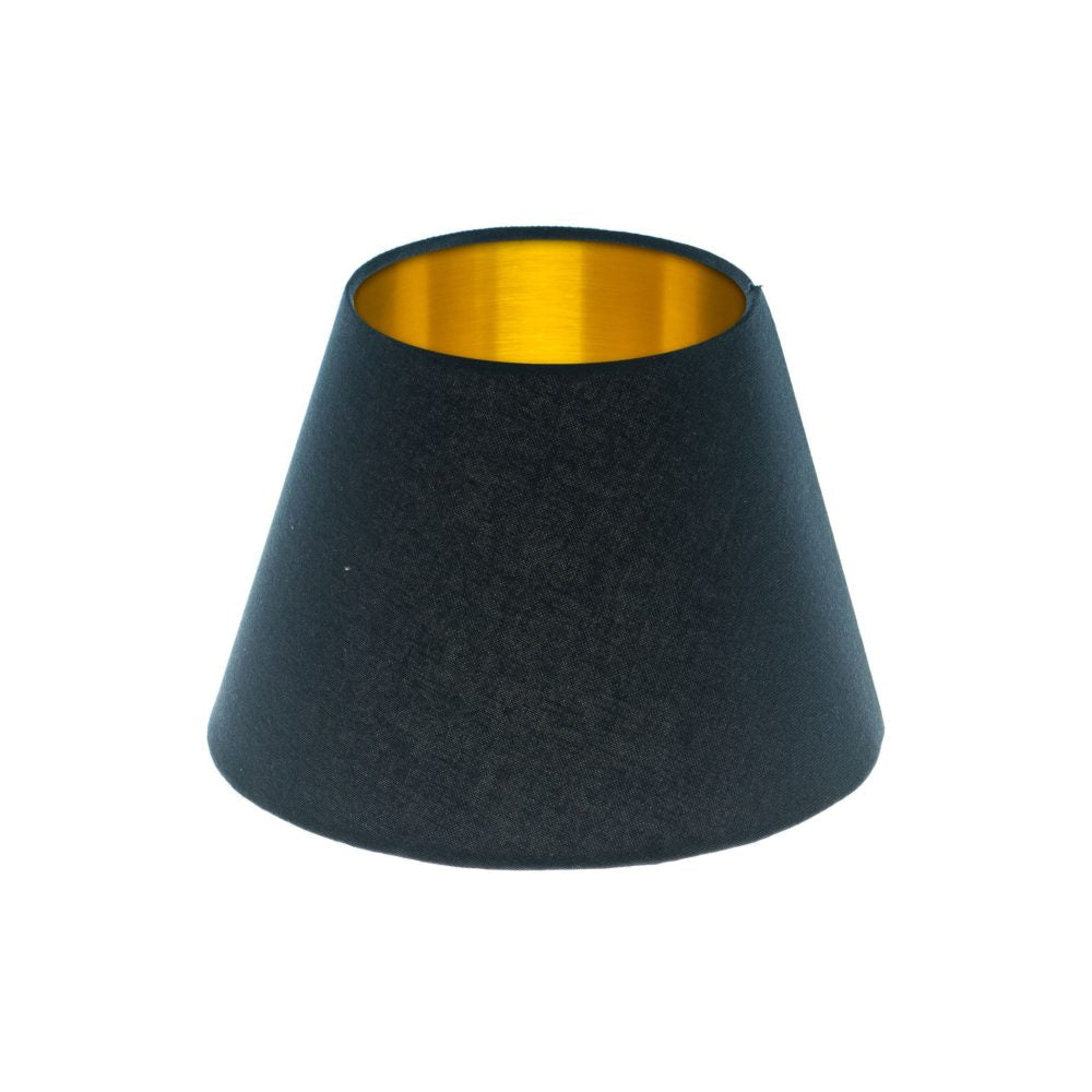 Dark Navy Blue Empire Lampshade Brushed Gold Inner