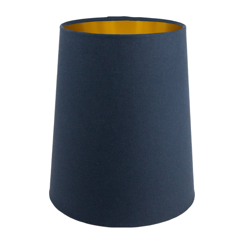 Dark Navy Blue Cotton Tall French Drum Lampshade