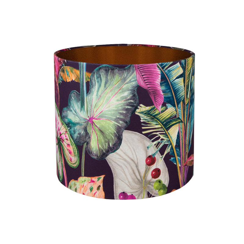 Oasis Aubergine Velvet Drum Lampshade