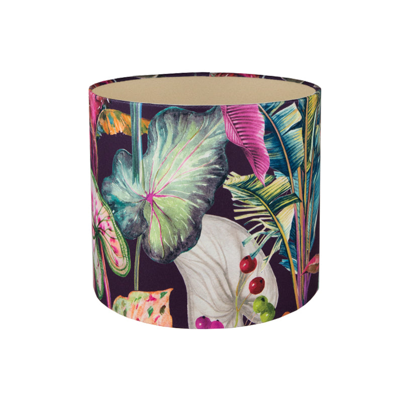 Oasis Aubergine Velvet Drum Lampshade