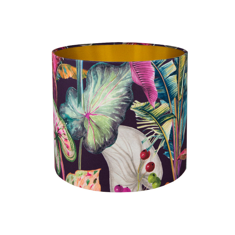 Oasis Aubergine Velvet Drum Lampshade