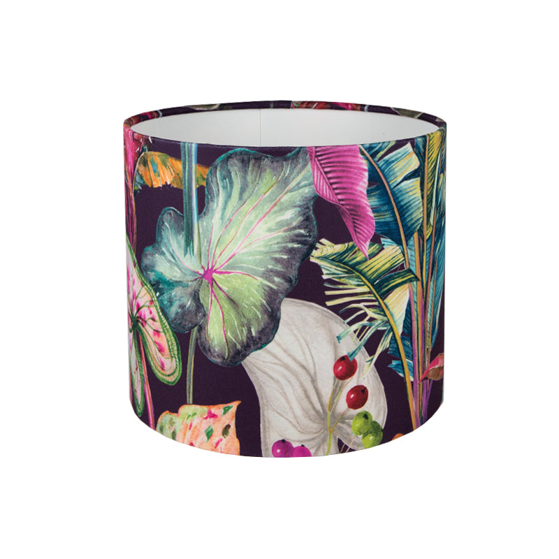 Oasis Aubergine Velvet Drum Lampshade