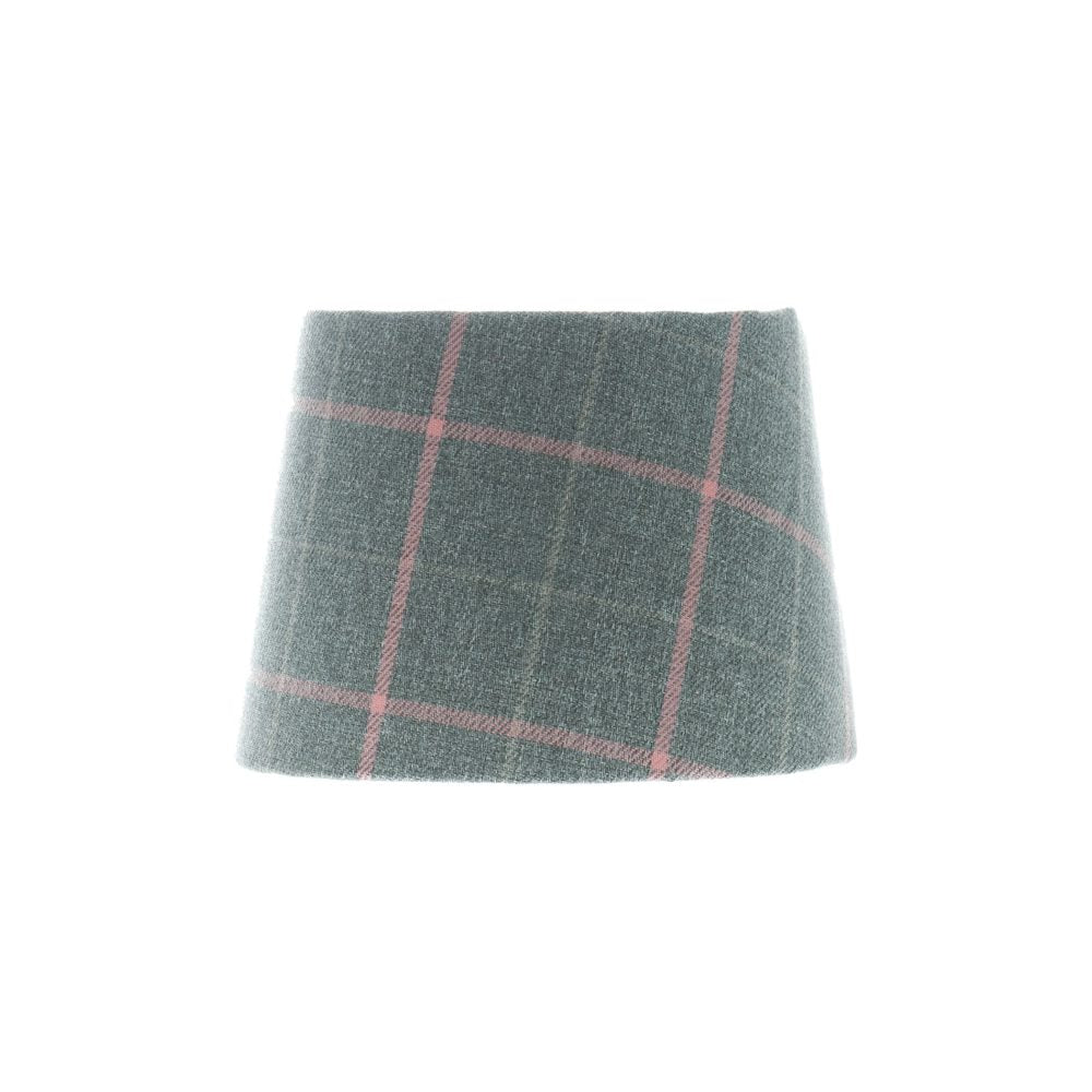 Exford Grey Pink Tartan French Drum Lampshade