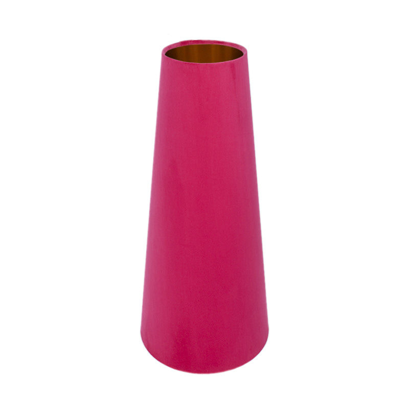Fuchsia Bright Pink Velvet Tall Tapered Lampshade