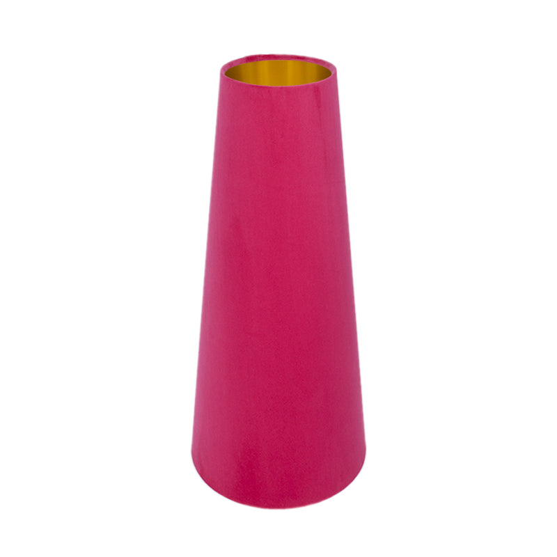 Fuchsia Bright Pink Velvet Tall Tapered Lampshade