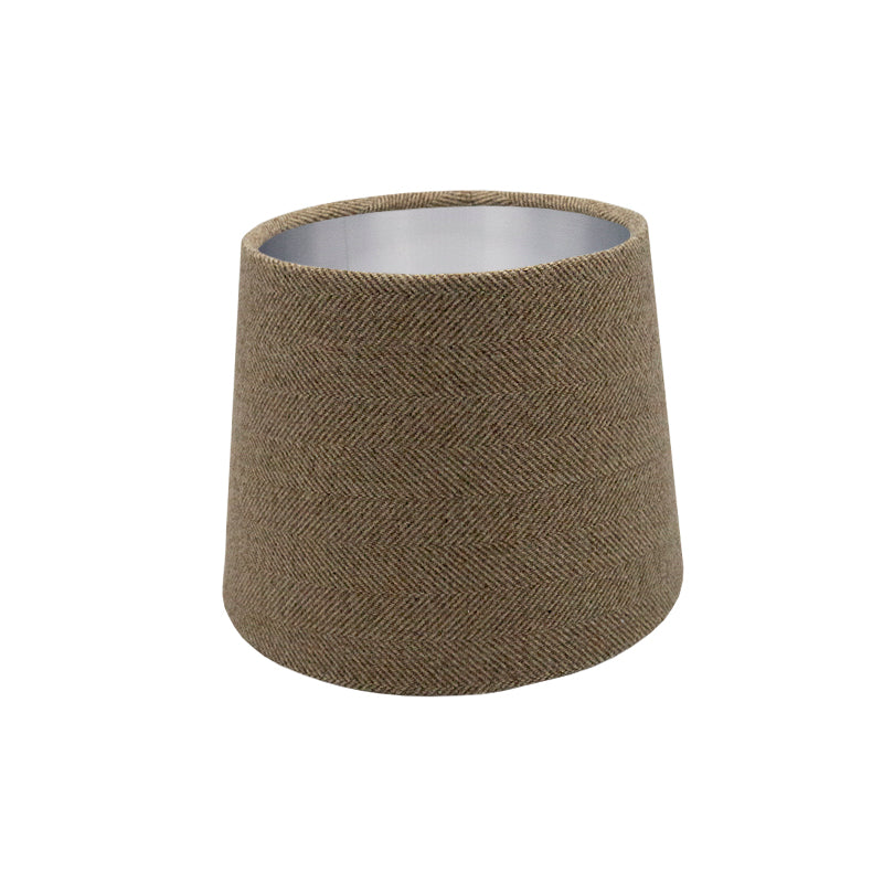 Beige Herringbone Tweed French Drum Lampshade