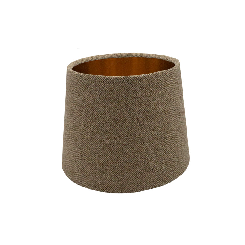 Beige Herringbone Tweed French Drum Lampshade