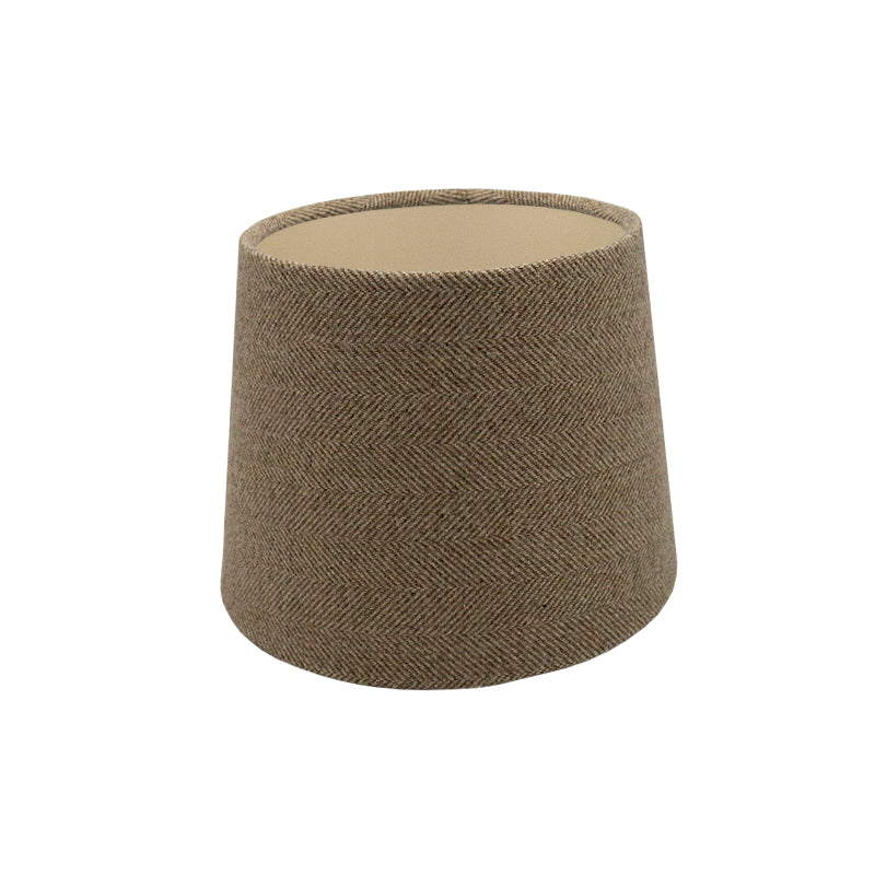 Beige Herringbone Tweed French Drum Lampshade