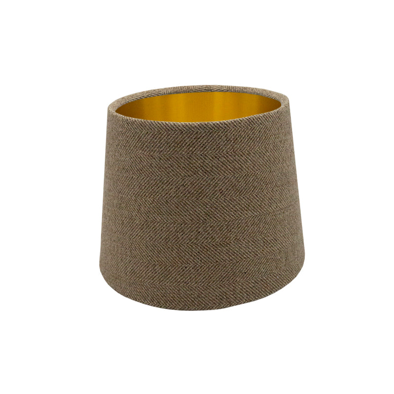 Beige Herringbone Tweed French Drum Lampshade