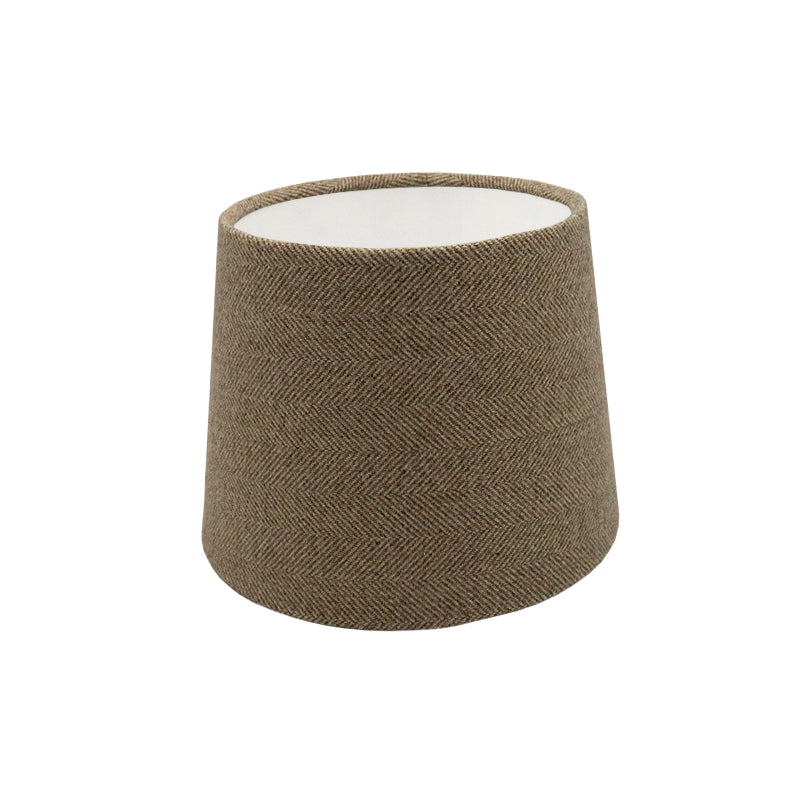 Beige Herringbone Tweed French Drum Lampshade