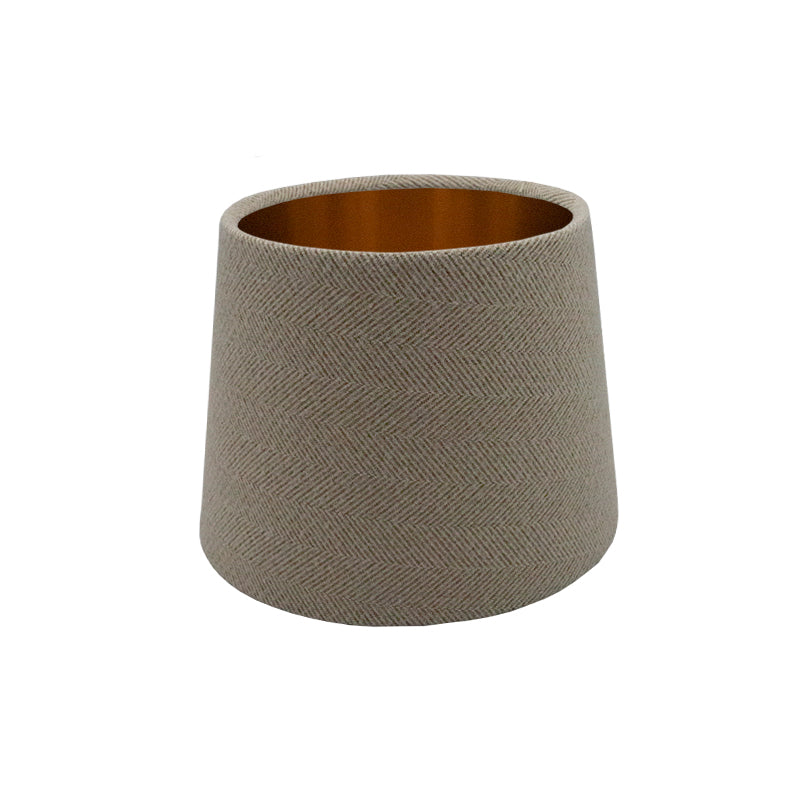Cream Herringbone Tweed French Drum Lampshade