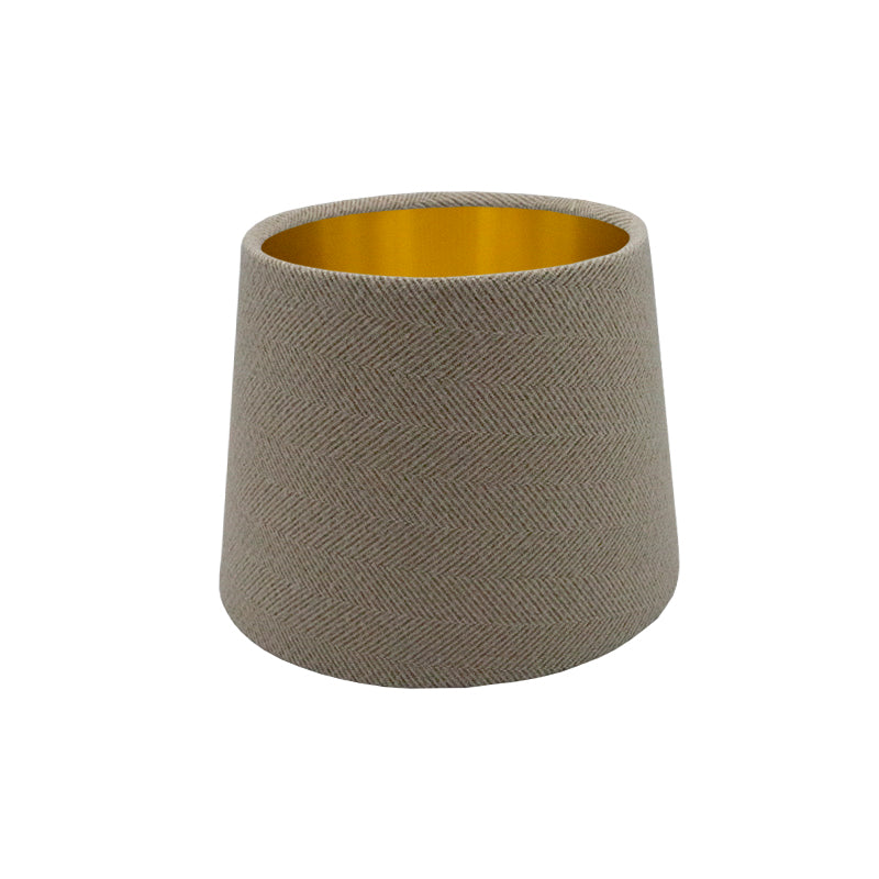 Cream Herringbone Tweed French Drum Lampshade