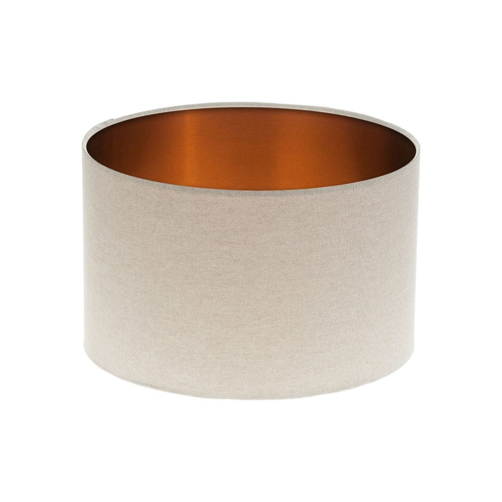Light Beige Drum Lampshade Brushed Copper Inner