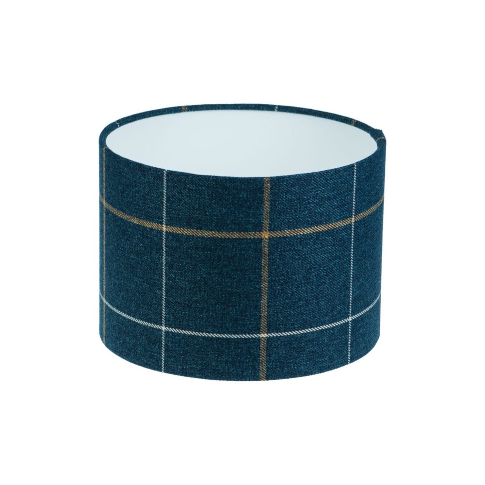 Winsford Navy Blue Tartan Drum Lampshade