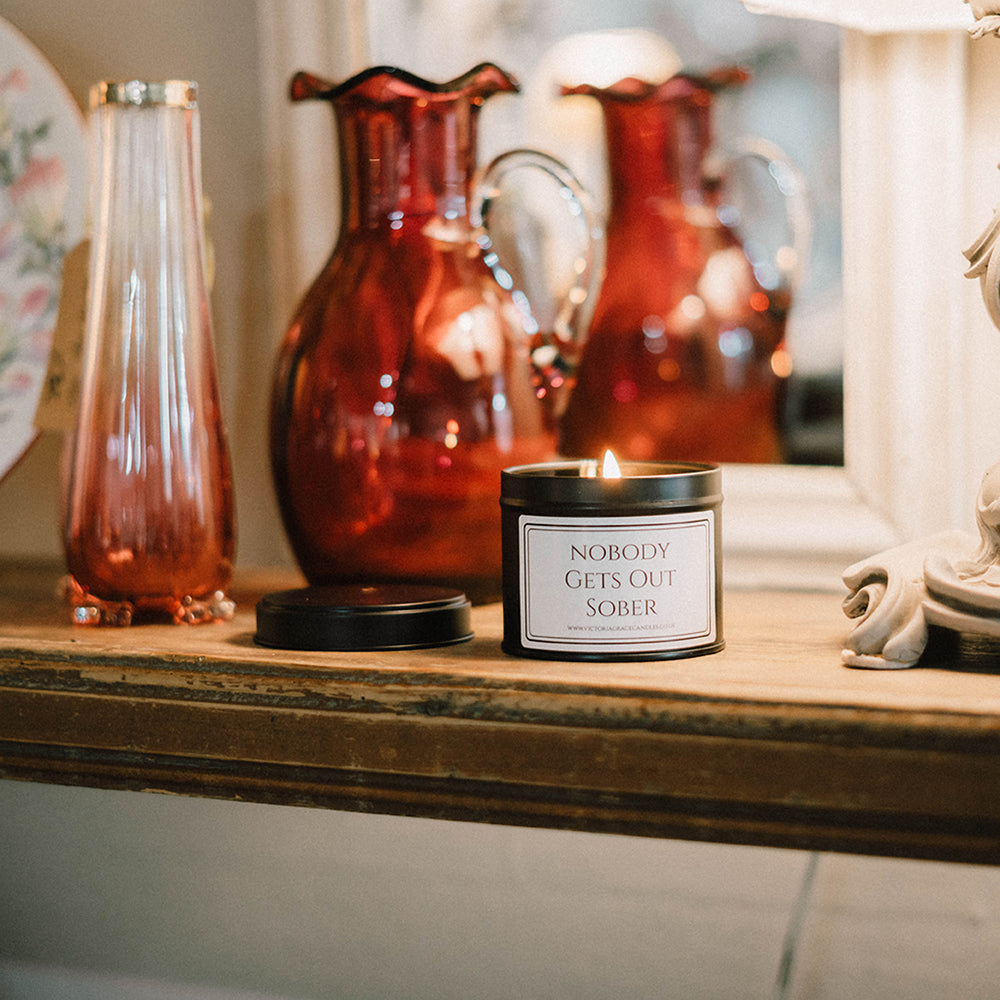 Nobody Gets Out Sober Candle