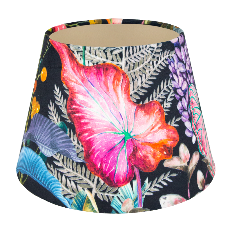 Oasis Black Floral Velvet Empire Lampshade
