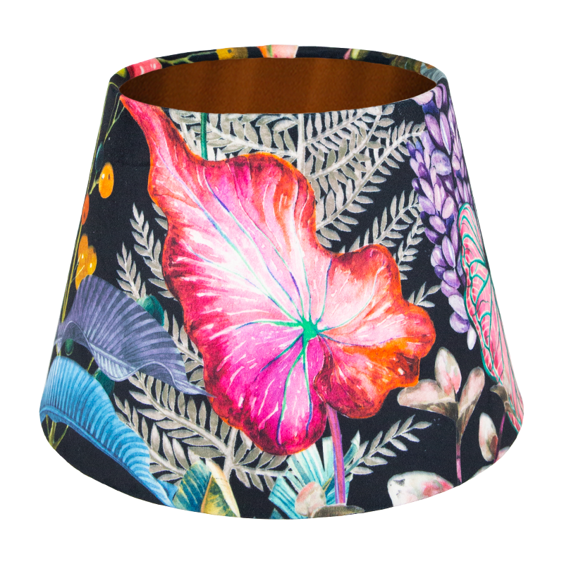 Oasis Black Floral Velvet Empire Lampshade