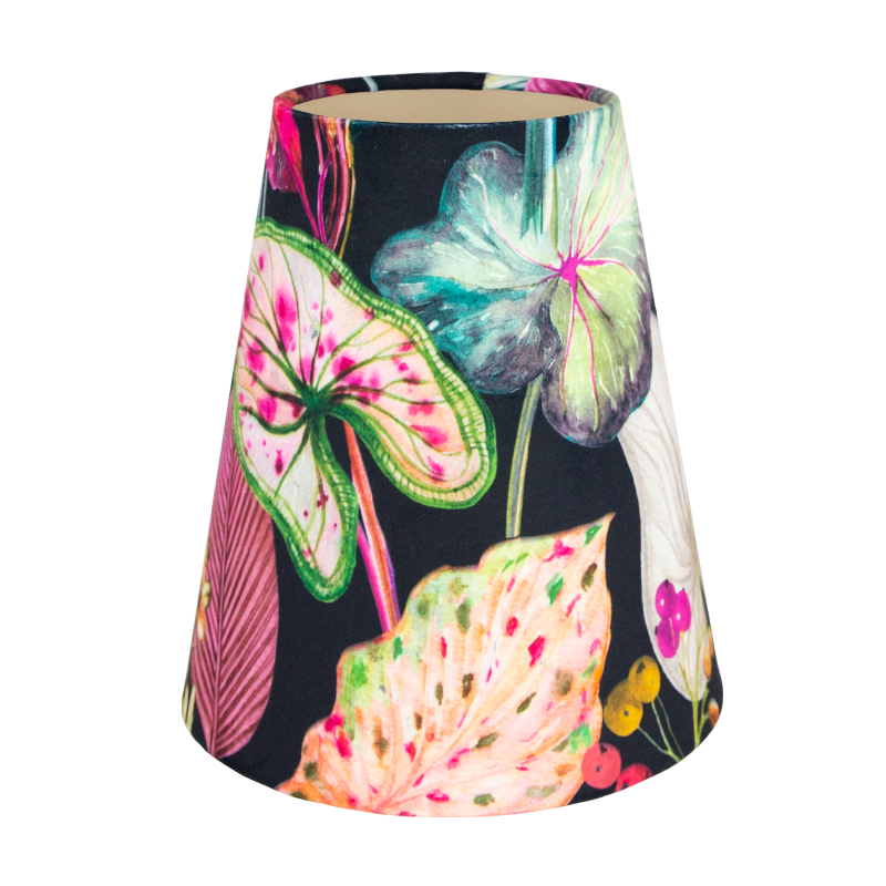 Oasis Black Floral Velvet Tall Empire Lampshade