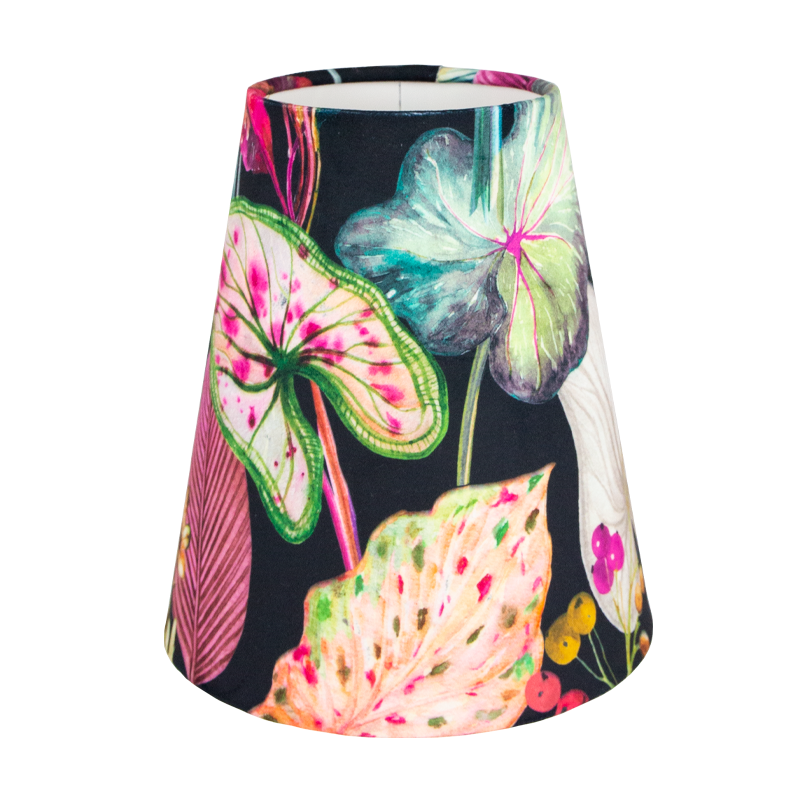 Oasis Black Floral Velvet Tall Empire Lampshade